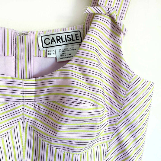 Vintage Carlisle striped boned corset with bows - size 4