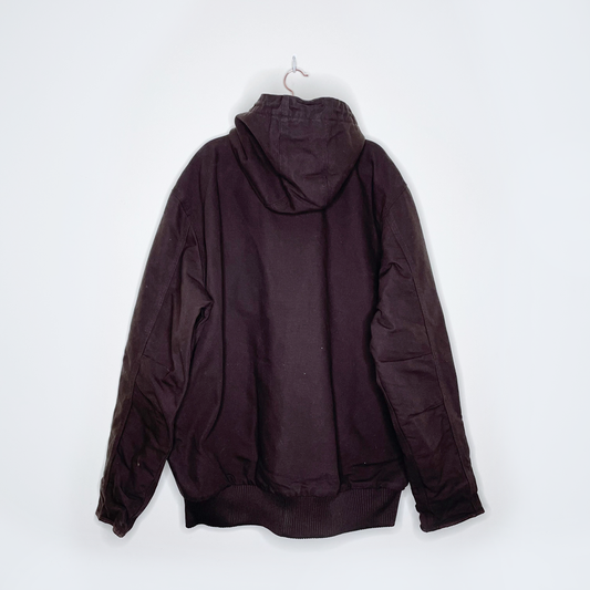 nwt carhartt brown washed duck active hooded jacket - size xl tall