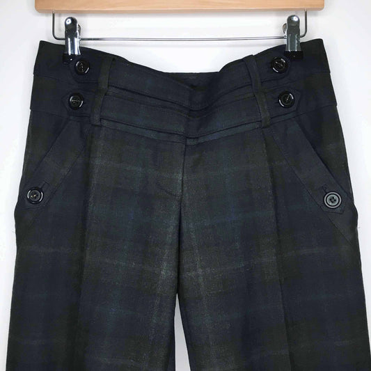 Cartonnier tartan plaid strapped ankle trouser - size 2