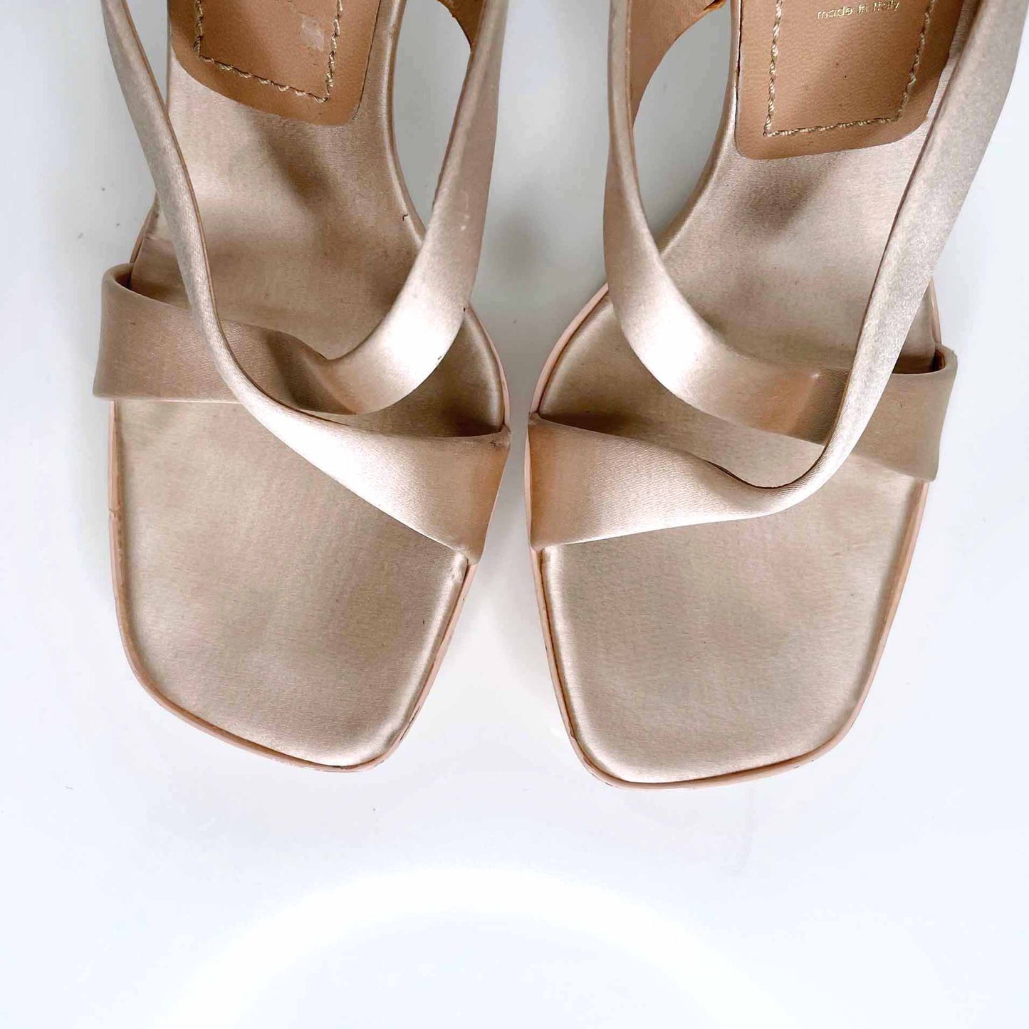 casadei rose gold x-strap slip on pink sandal pump - size 8