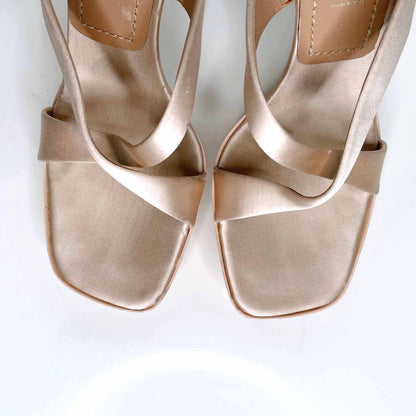 casadei rose gold x-strap slip on pink sandal pump - size 8