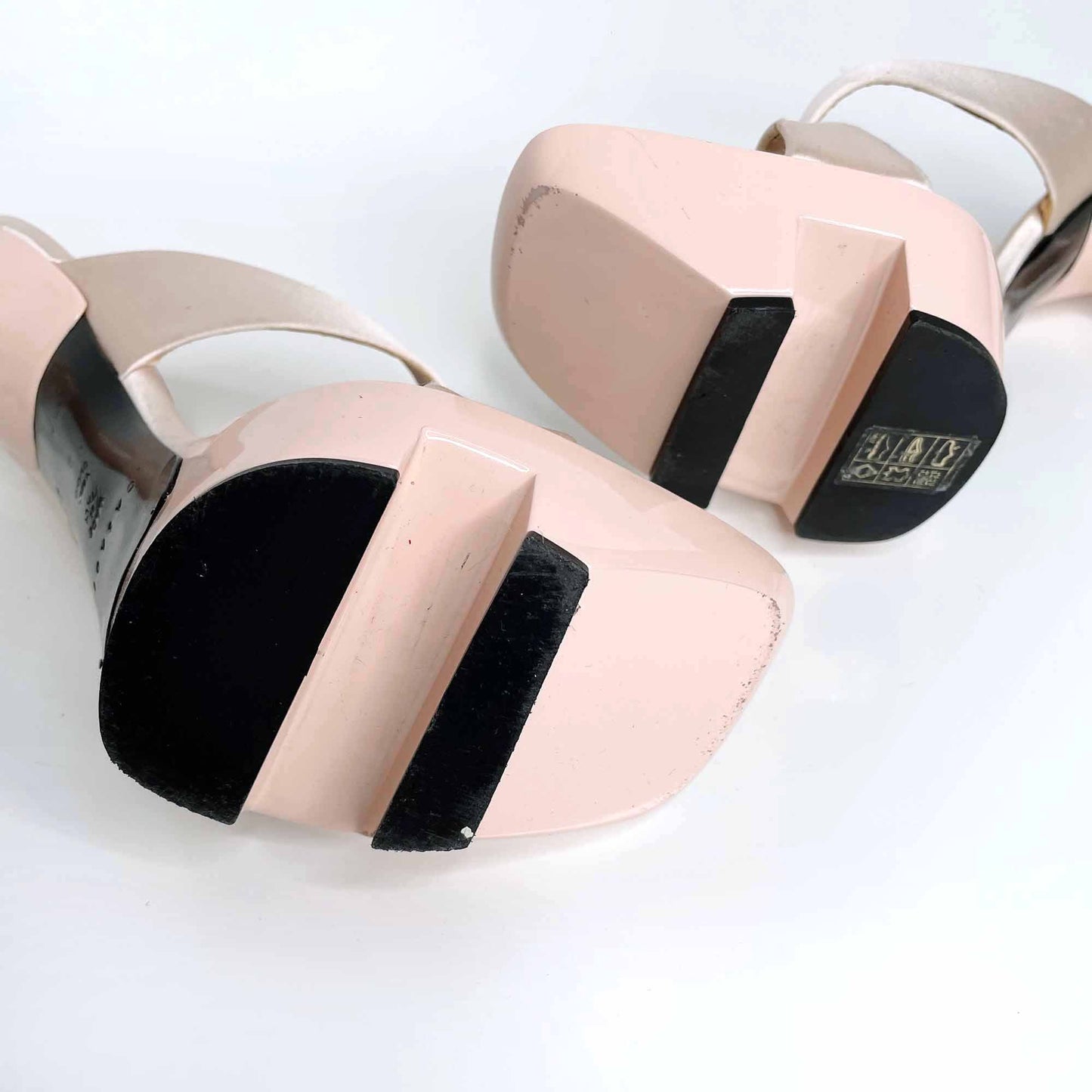 casadei rose gold x-strap slip on pink sandal pump - size 8