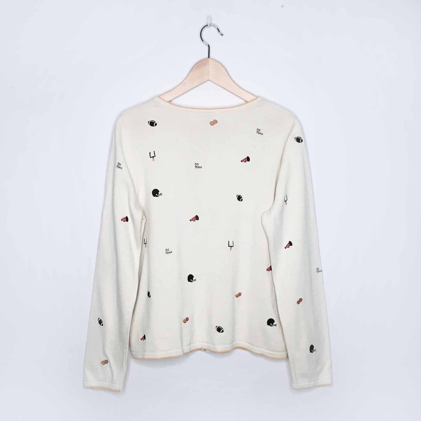 christopher & banks football cardigan - size large
