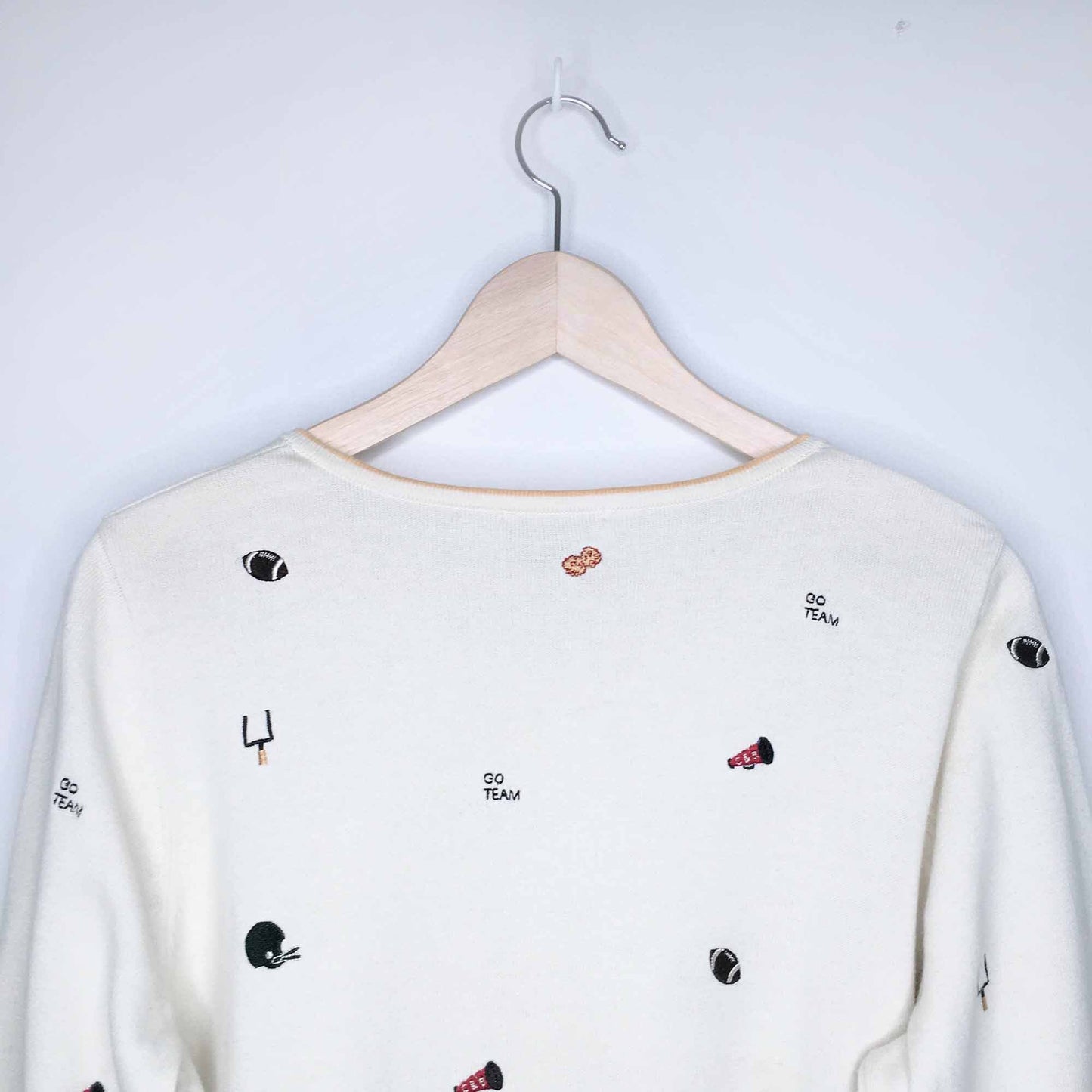 christopher & banks football cardigan - size large