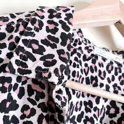 c&c california leopard twist-front button down - size large