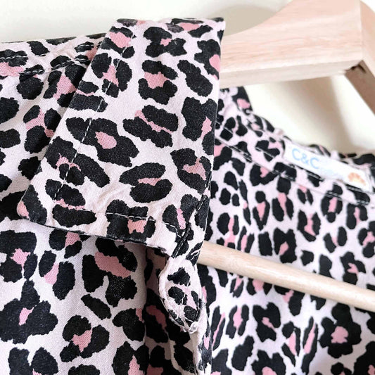 c&c california leopard twist-front button down - size large