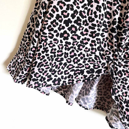 c&c california leopard twist-front button down - size large