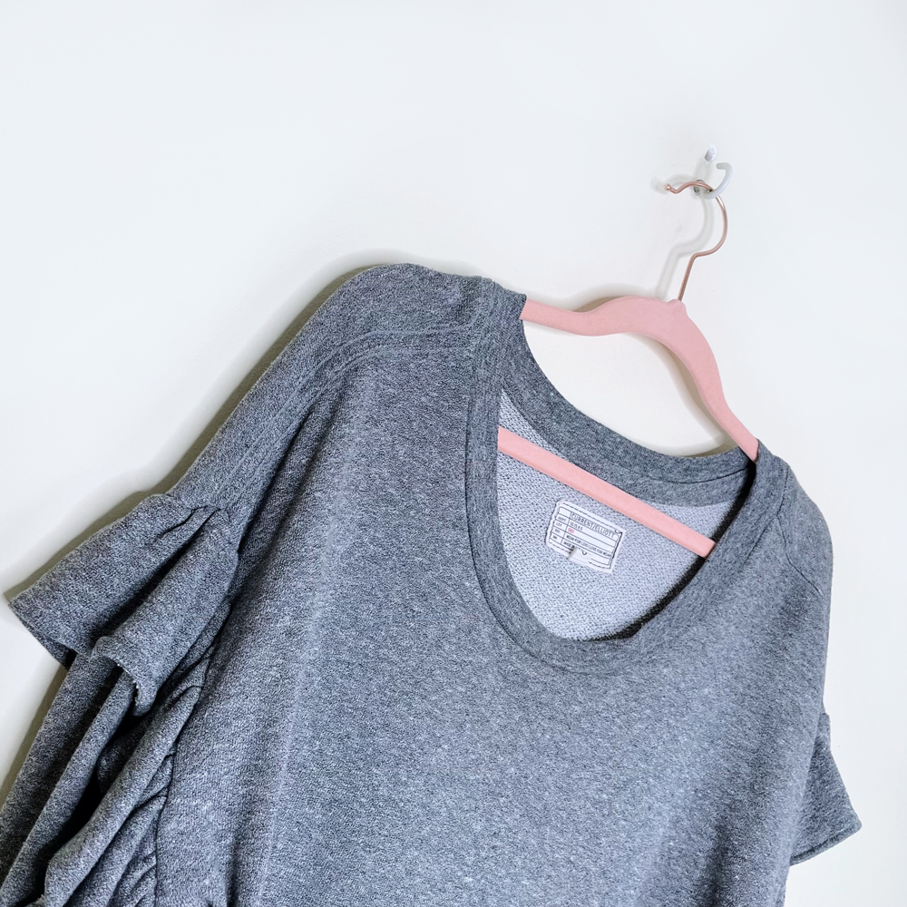 current elliott ruffle shoulder sleeve sweatshirt - size 0