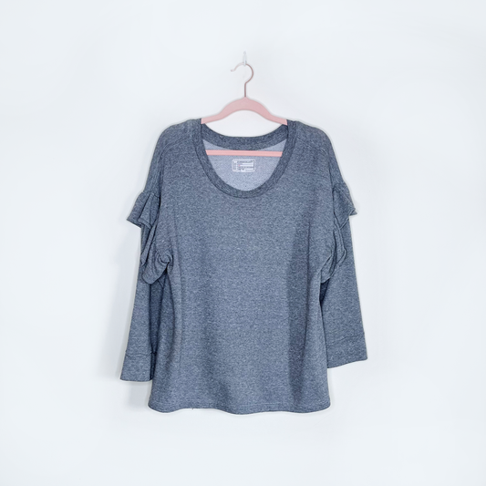 current elliott ruffle shoulder sleeve sweatshirt - size 0