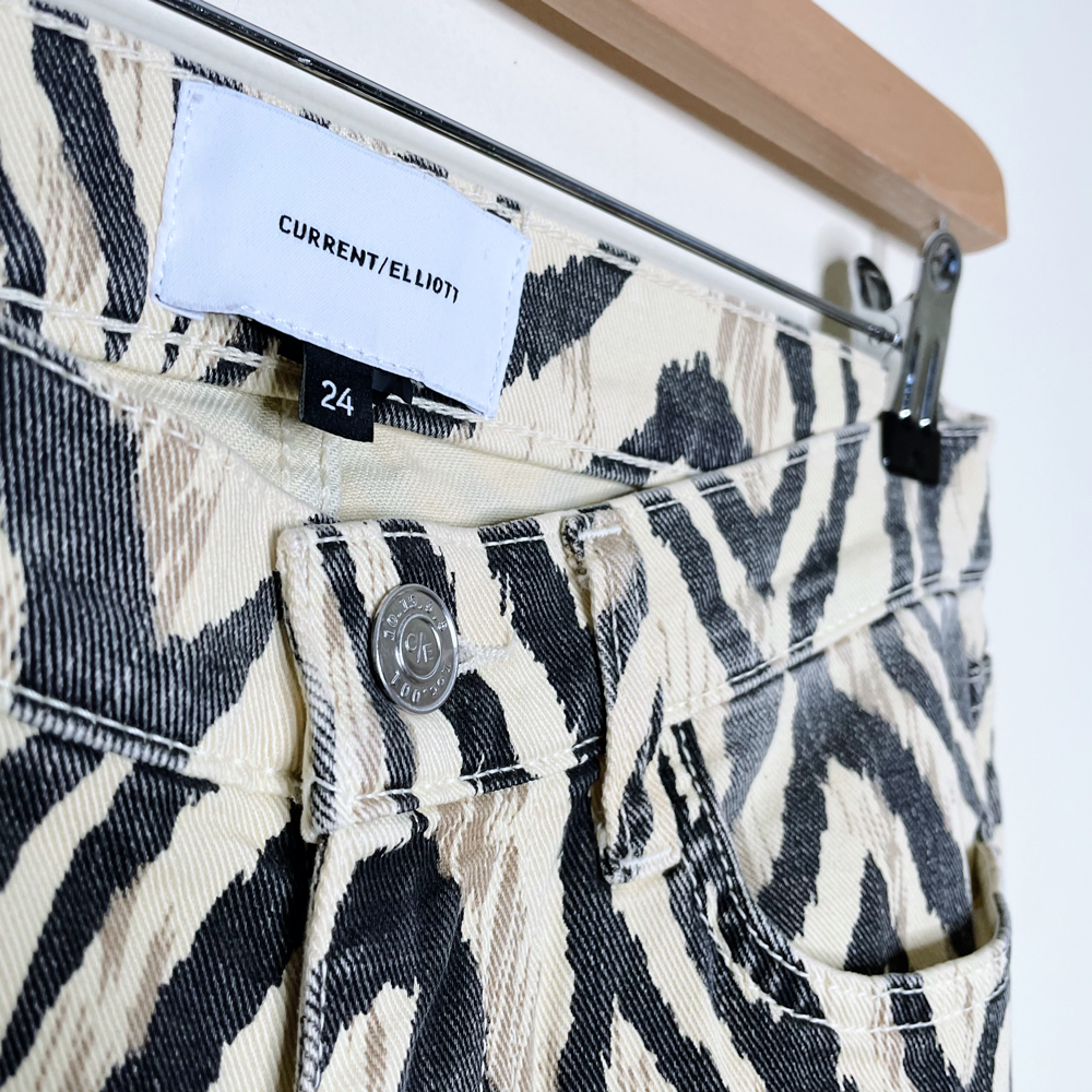 current elliott the ruby faded zebra bootcut jeans - size 24