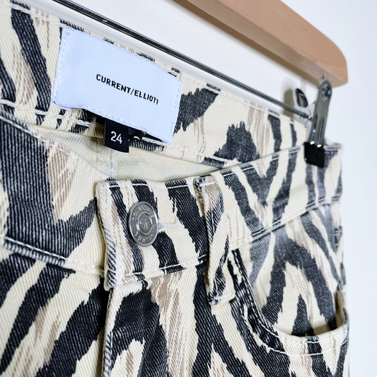 current elliott the ruby faded zebra bootcut jeans - size 24