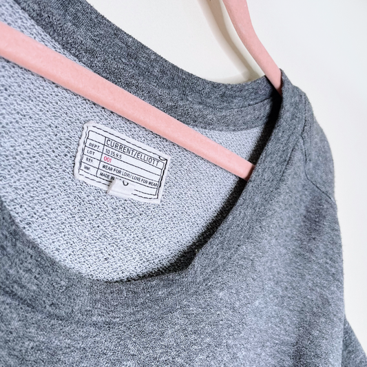 current elliott ruffle shoulder sleeve sweatshirt - size 0