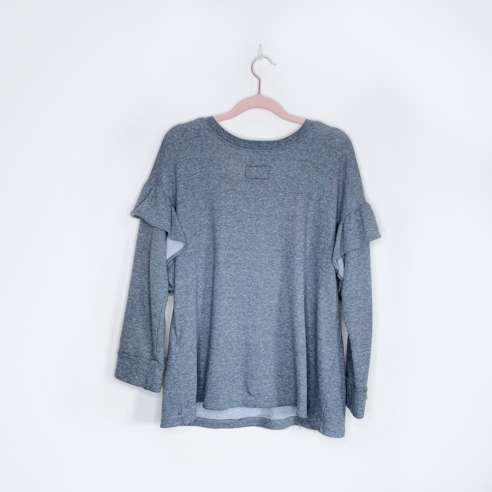 current elliott ruffle shoulder sleeve sweatshirt - size 0