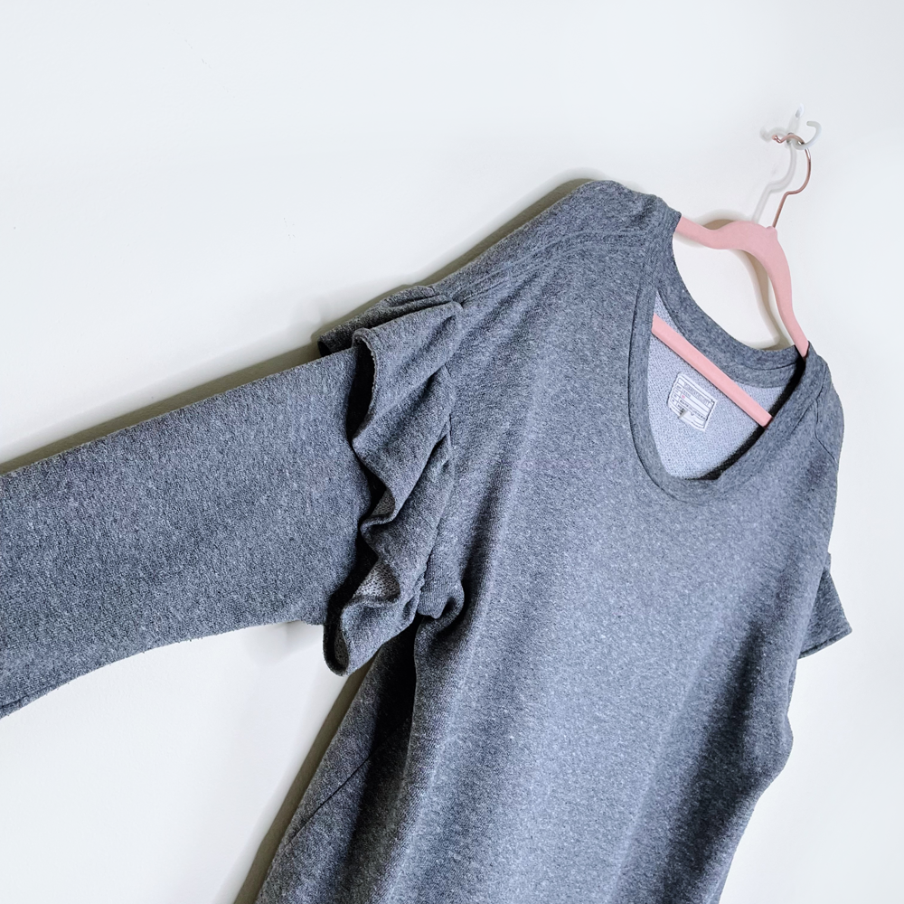 current elliott ruffle shoulder sleeve sweatshirt - size 0
