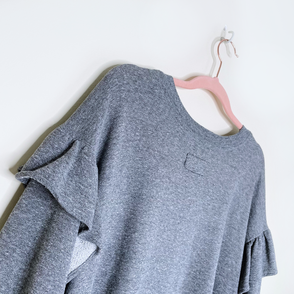 current elliott ruffle shoulder sleeve sweatshirt - size 0