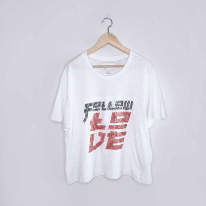 current elliott the clary sequin graphic tee - size 3 (large)