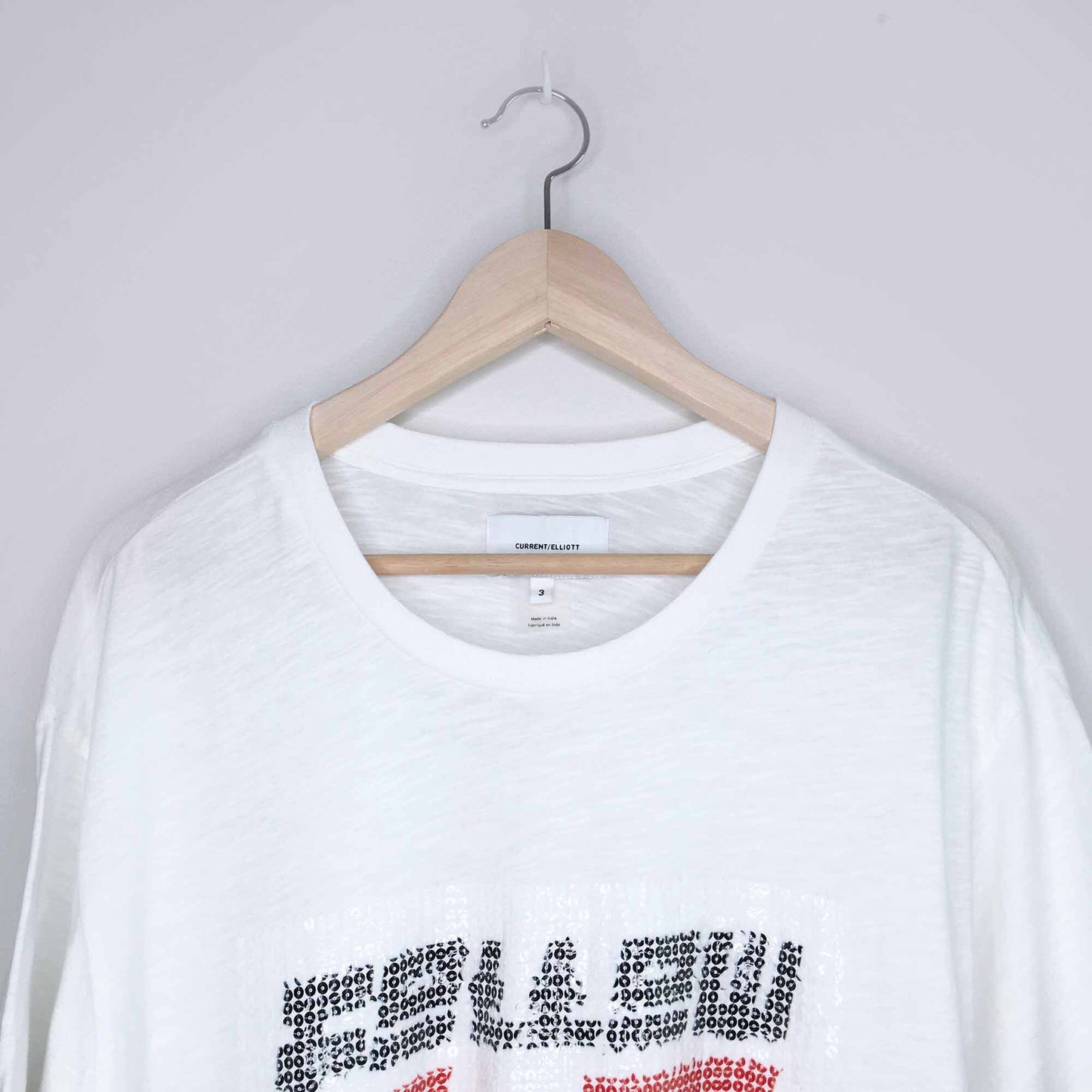 current elliott the clary sequin graphic tee - size 3 (large)