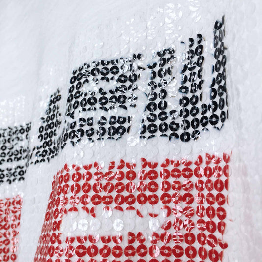 current elliott the clary sequin graphic tee - size 3 (large)