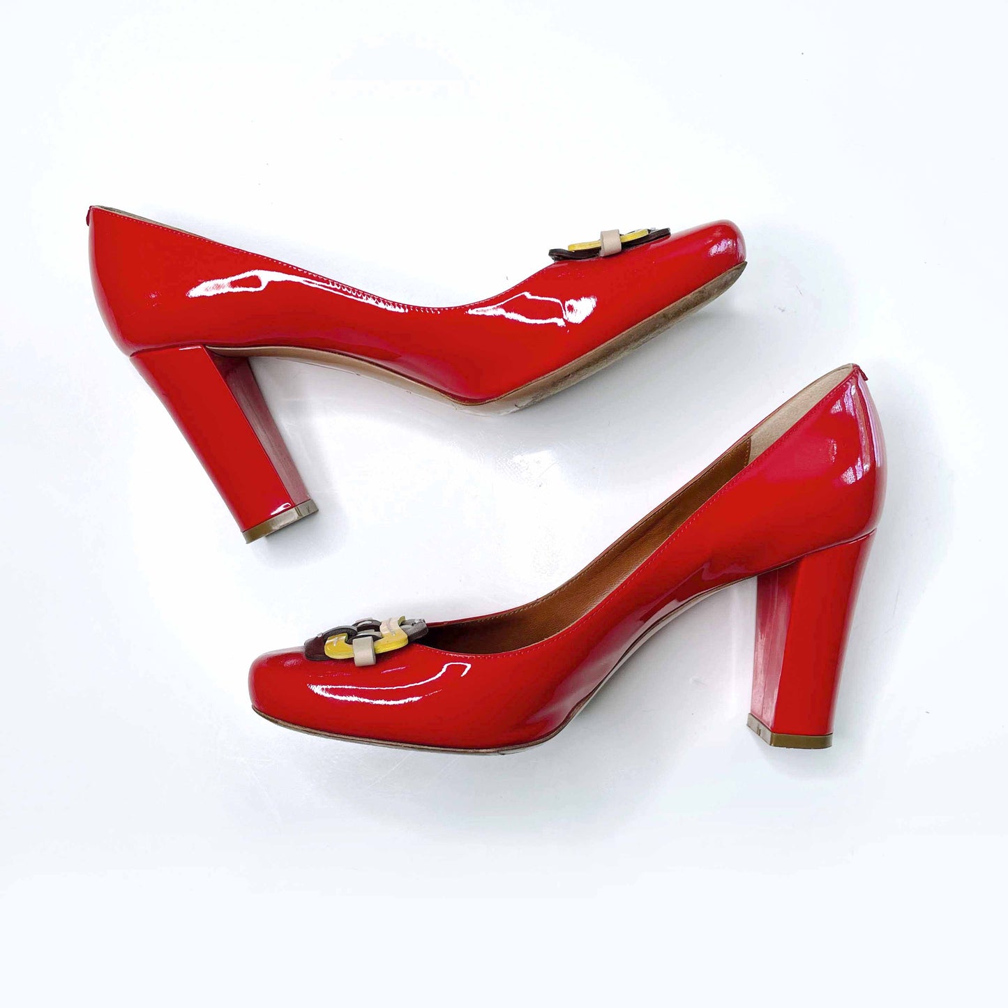 céline red patent leather pumps - size 38.5