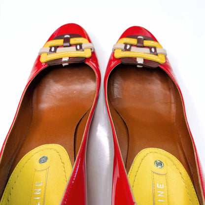 céline red patent leather pumps - size 38.5