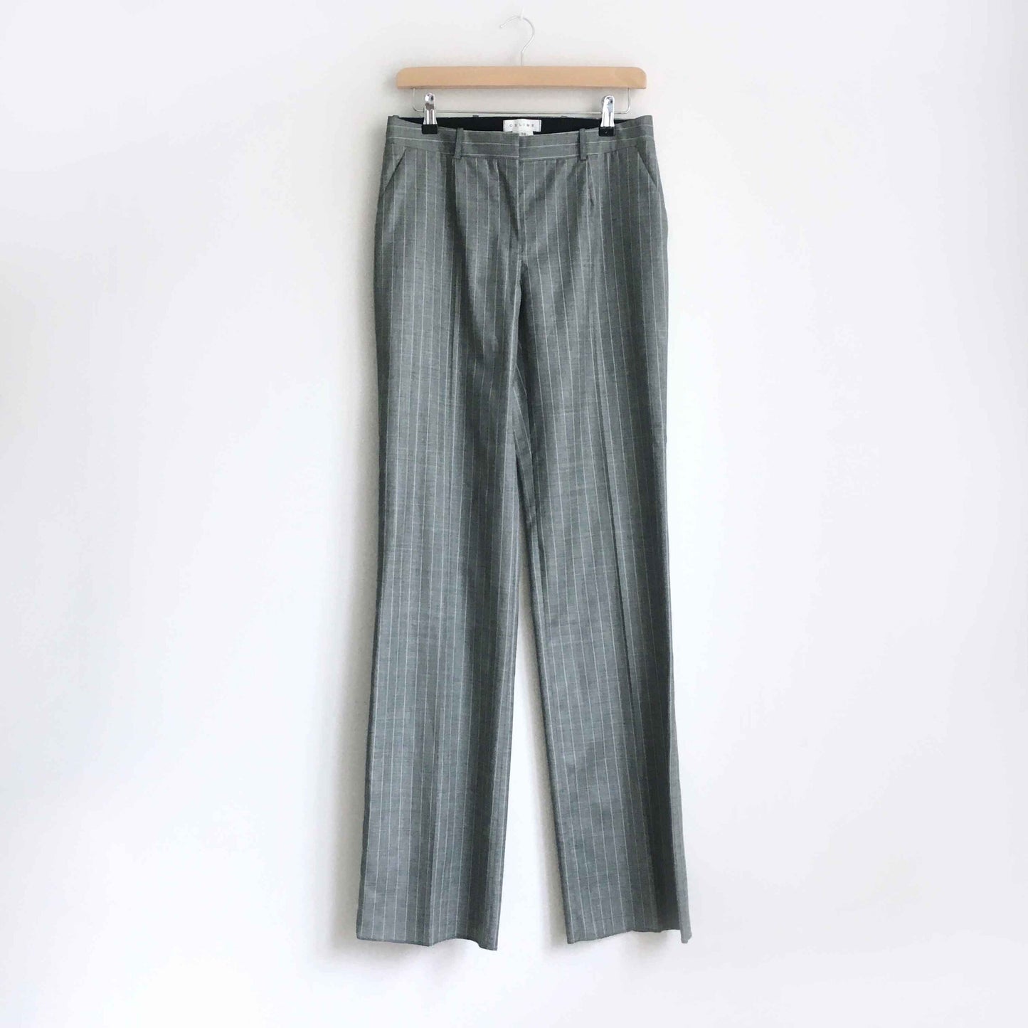 nwt celine high-rise striped wool trouser - size 38