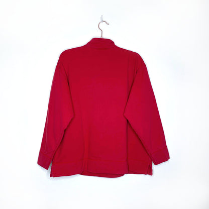 vintage cotton ginny 1/4 zip logo sweatshirt - size small