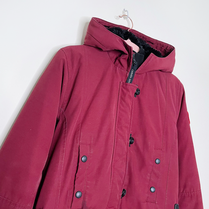 canada goose red long down expedition puffer parka - size small