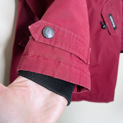 canada goose red long down expedition puffer parka - size small