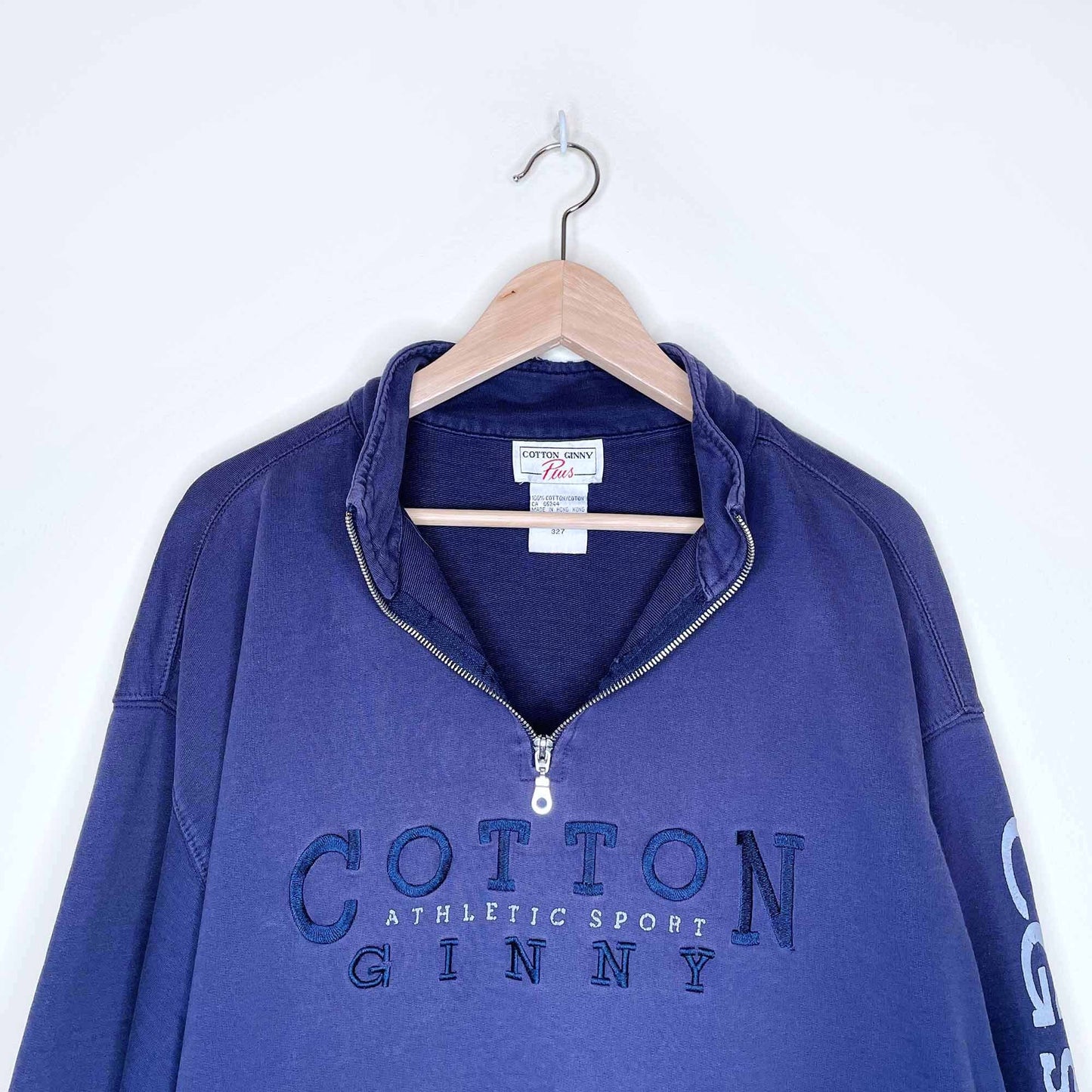 vintage cotton ginny plus 1/4 zip pullover sweatshirt - size medium