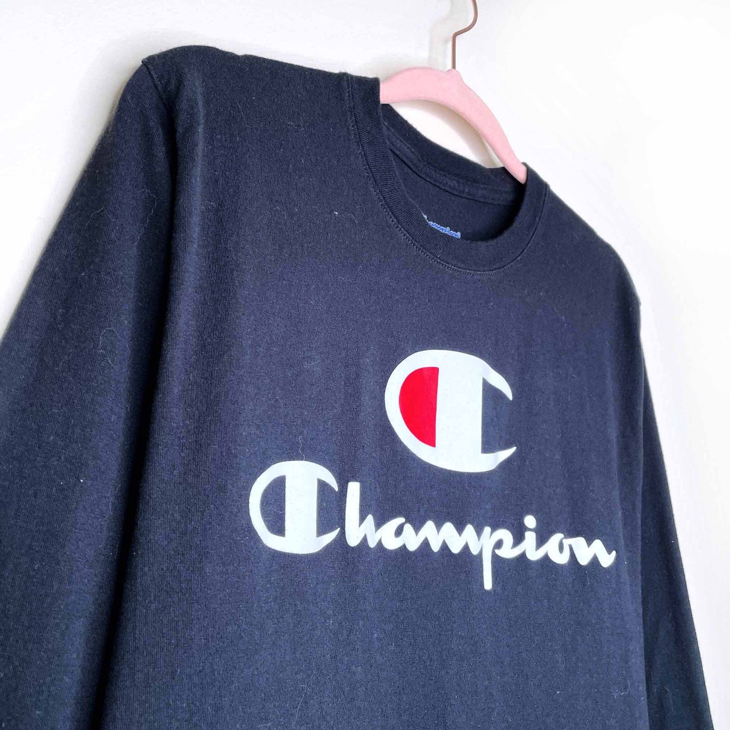nwot champion long sleeve big logo tee - size small