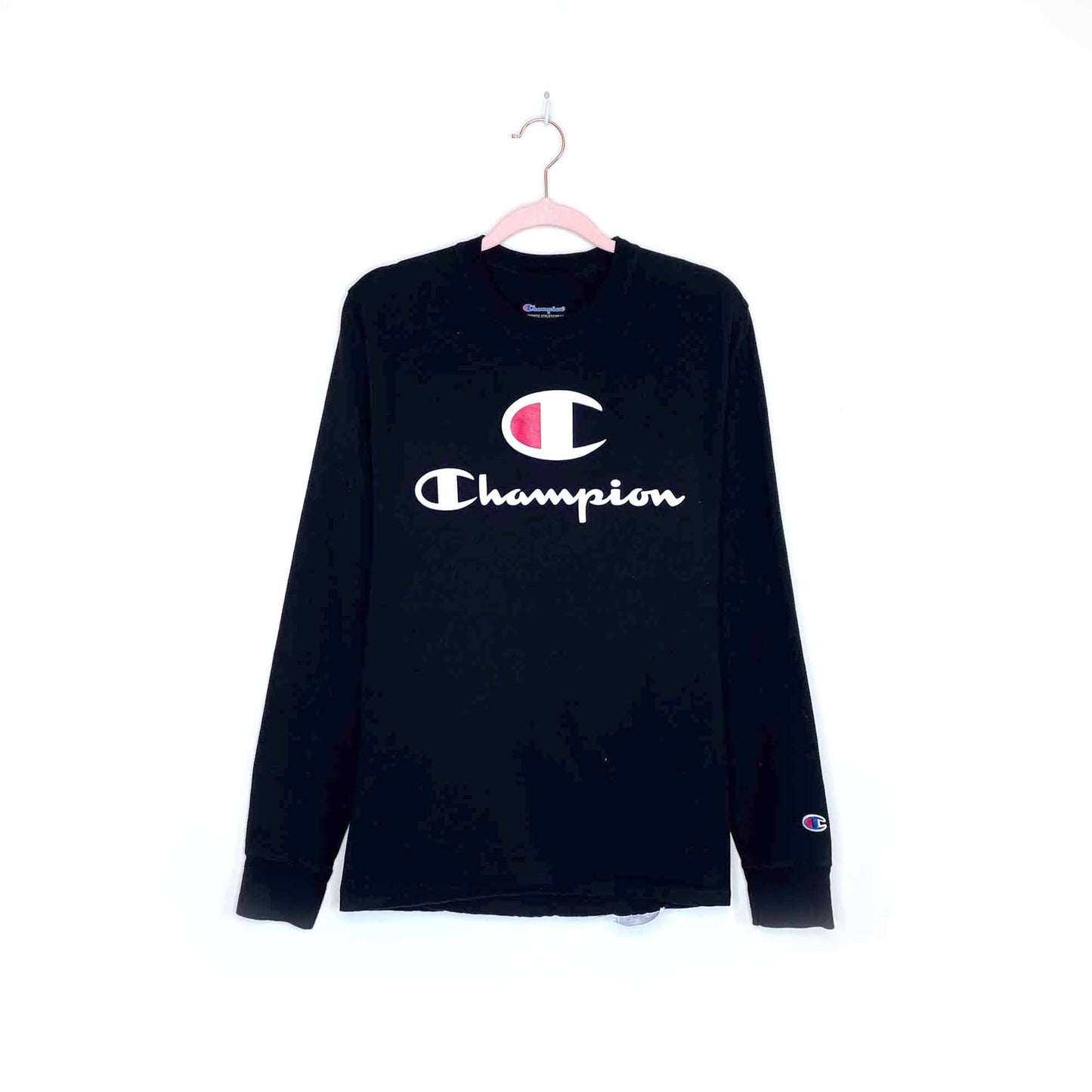 nwot champion long sleeve big logo tee - size small