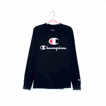 nwot champion long sleeve big logo tee - size small