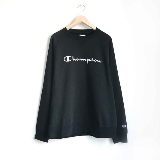 champion classic crewneck embroidered logo sweatshirt - size large