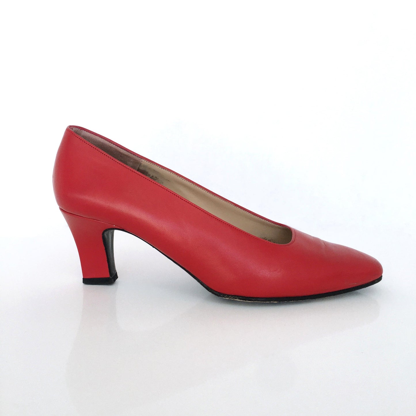 Escarpins Charles Jourdan Vintage 1980 – Noir-bordeaux – Taille 37 – Talons 7 Cm – Occasion