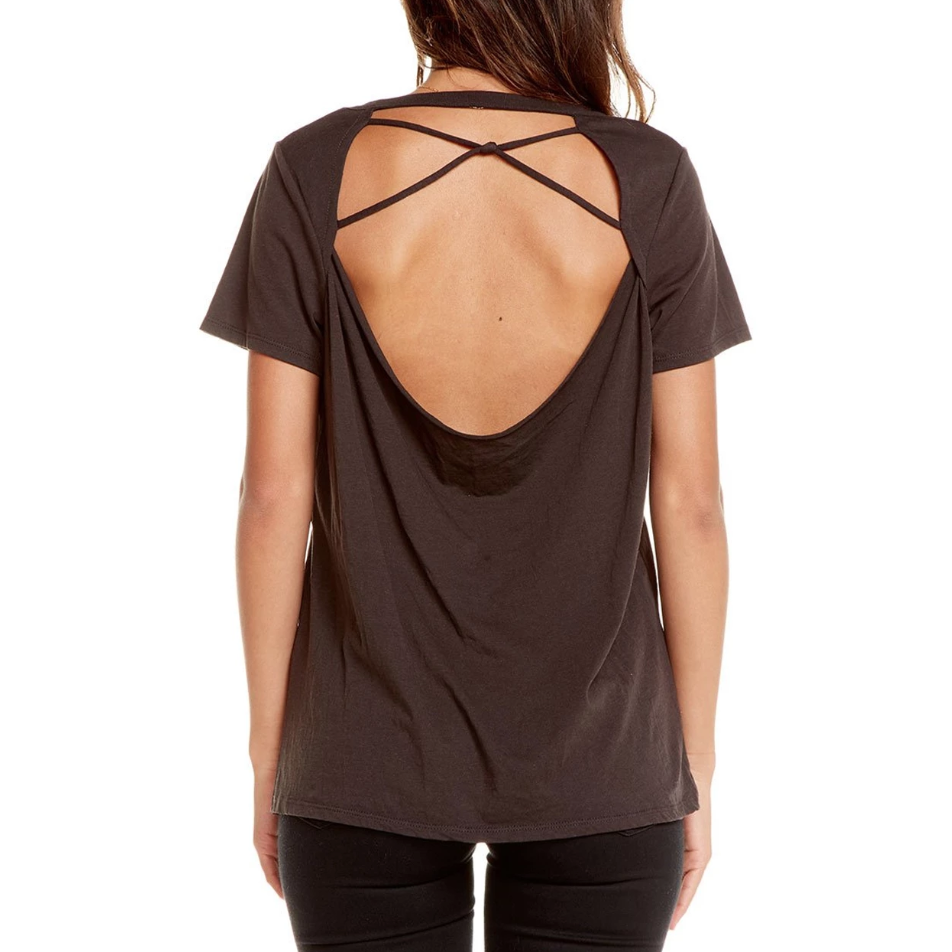 CHASER big lips open back tee - size xs
