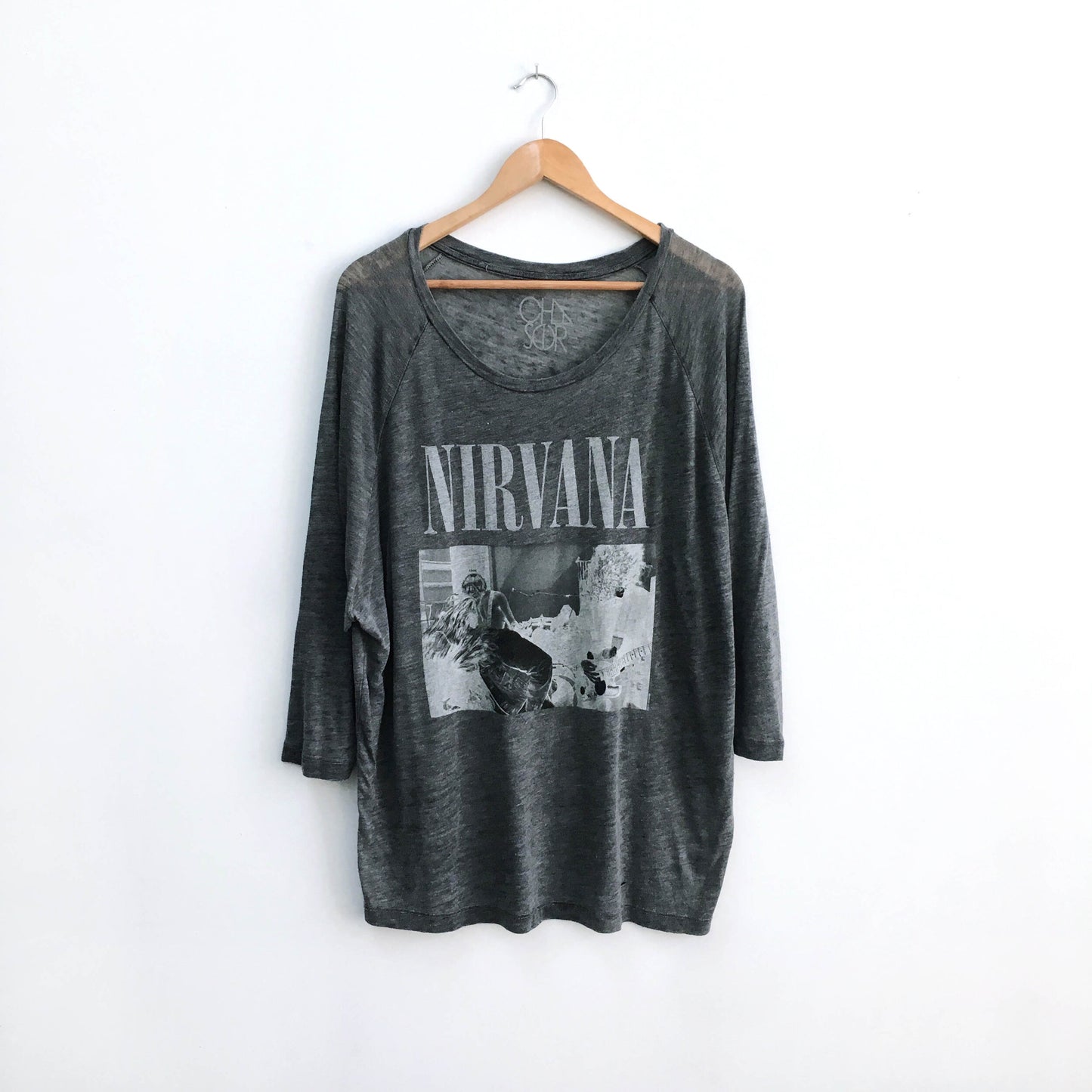 Chaser LA Nirvana Slouchy Burnout Tee - size Large