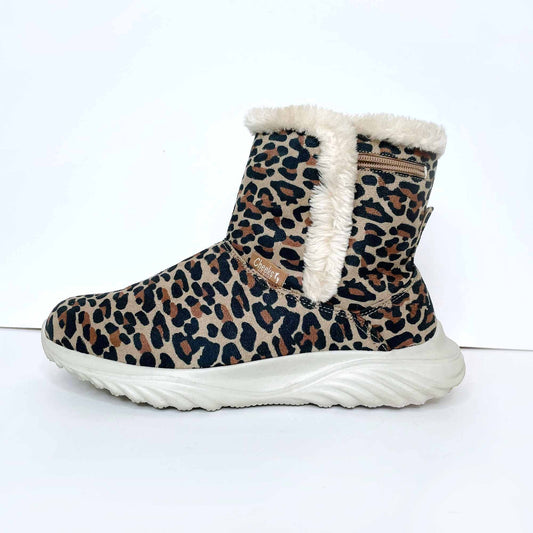 cheeks fitbody leopard comfort sport boots - size 9