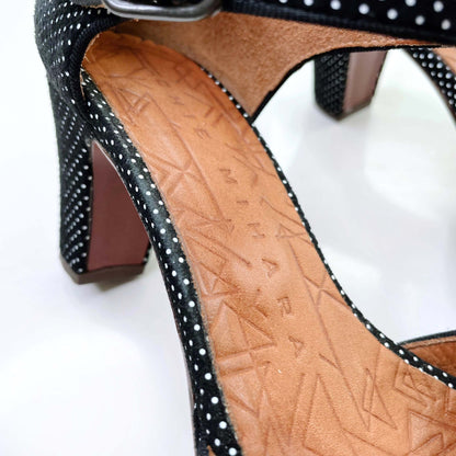 chie mihara polka dot t-strap heels - size 36