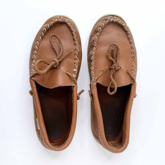 laurentien chief moosehide leather moccasin with rubber sole - size 9