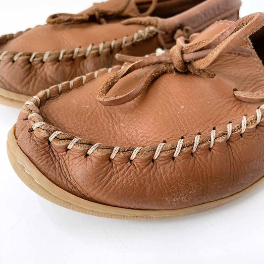 laurentien chief moosehide leather moccasin with rubber sole - size 9