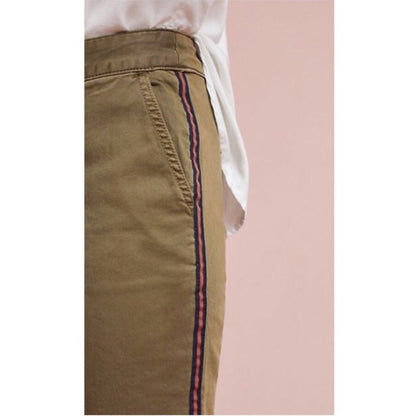 Anthropologie Relaxed Striped Chino in Moss - size 28