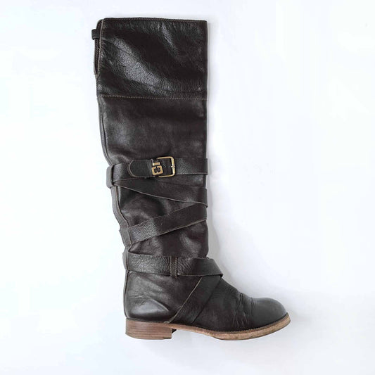 chloe prince paddington knee high leather riding boots - size 37.5
