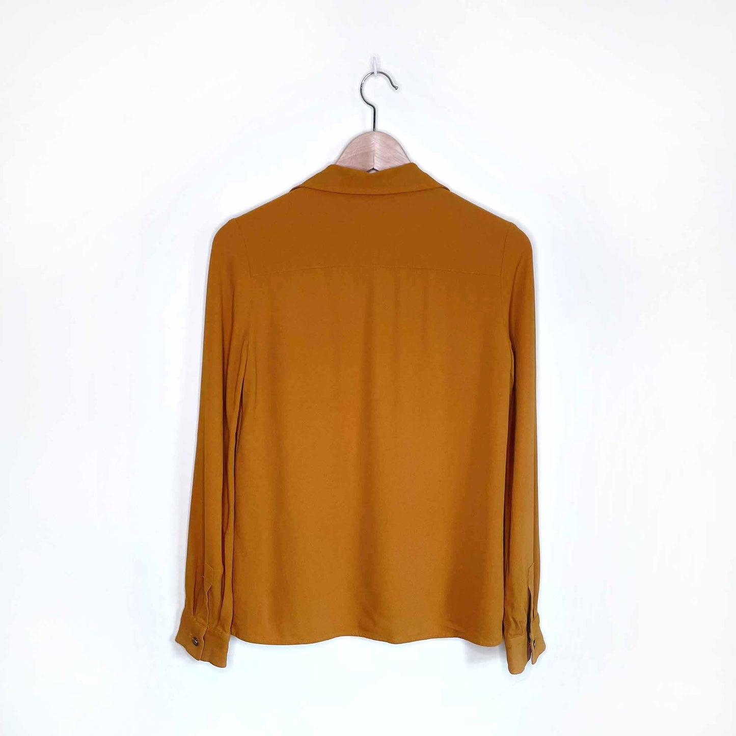 chloé crepe automne gold retro button down blouse - size 38