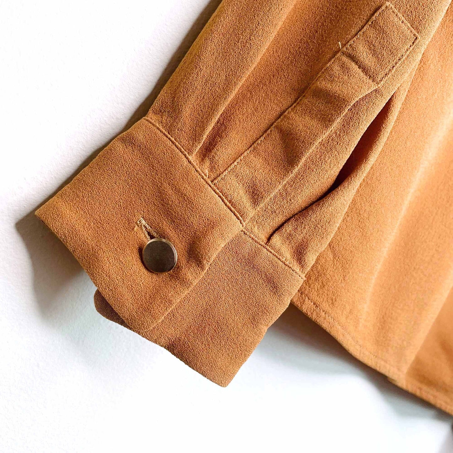 chloé crepe automne gold retro button down blouse - size 38