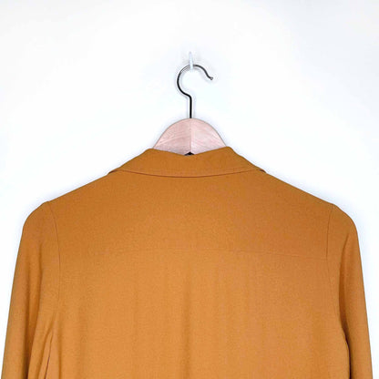 chloé crepe automne gold retro button down blouse - size 38