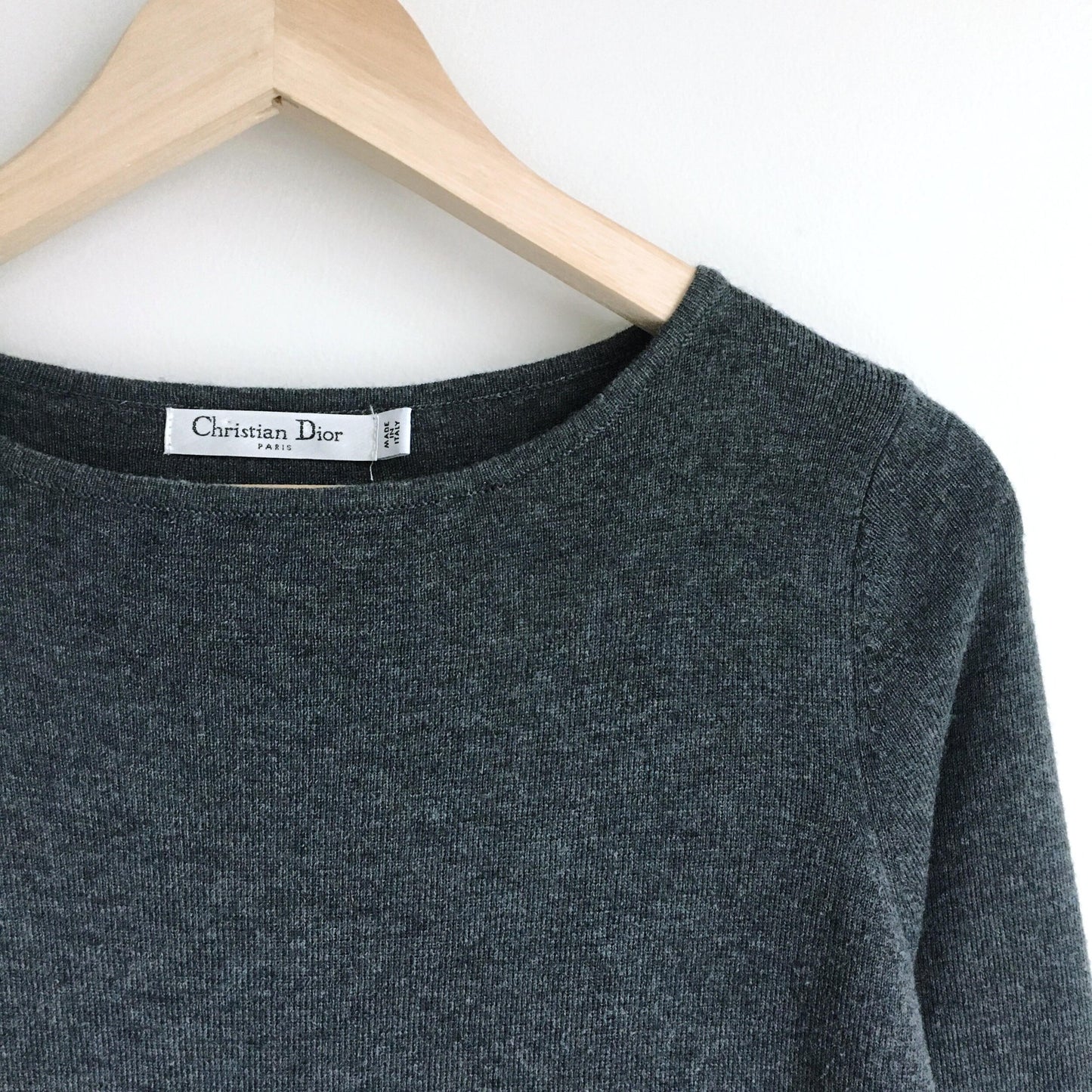 Christian Dior cashmere-silk peplum hem crewneck sweater - size 10 US