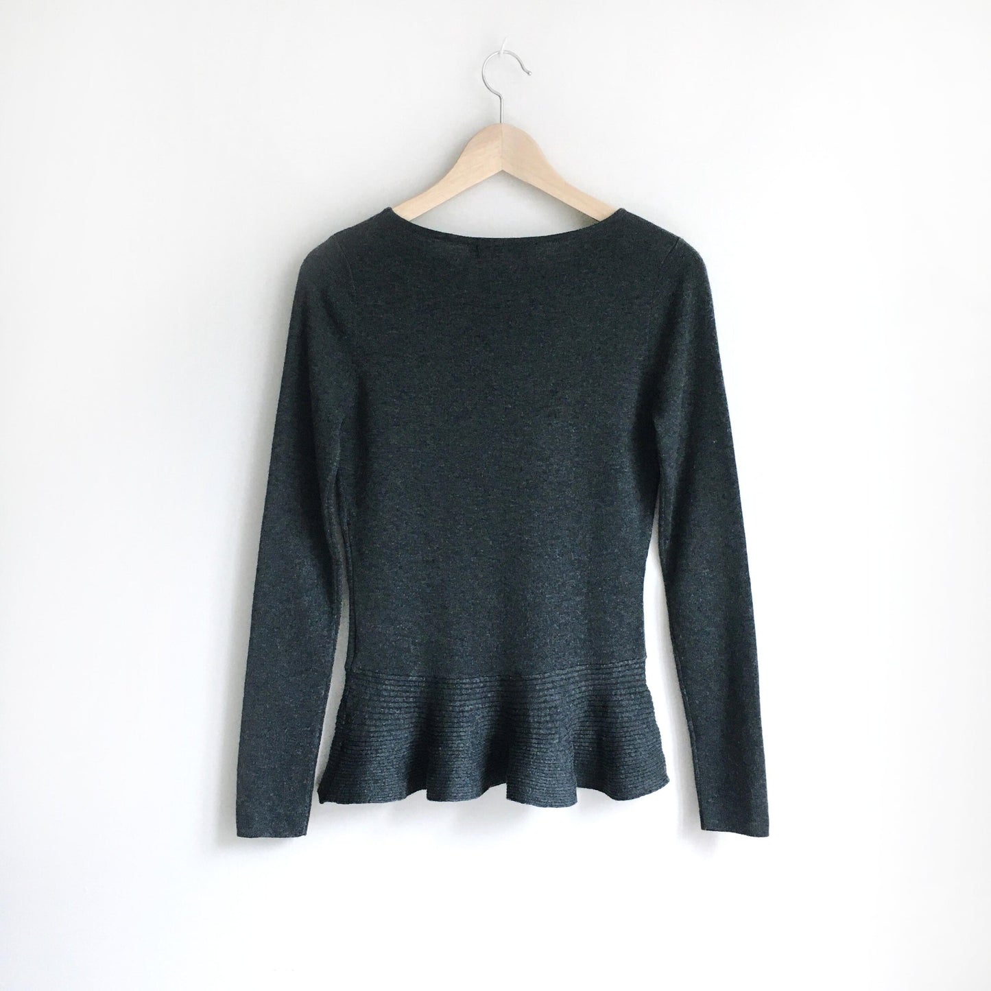 Christian Dior cashmere-silk peplum hem crewneck sweater - size 10 US