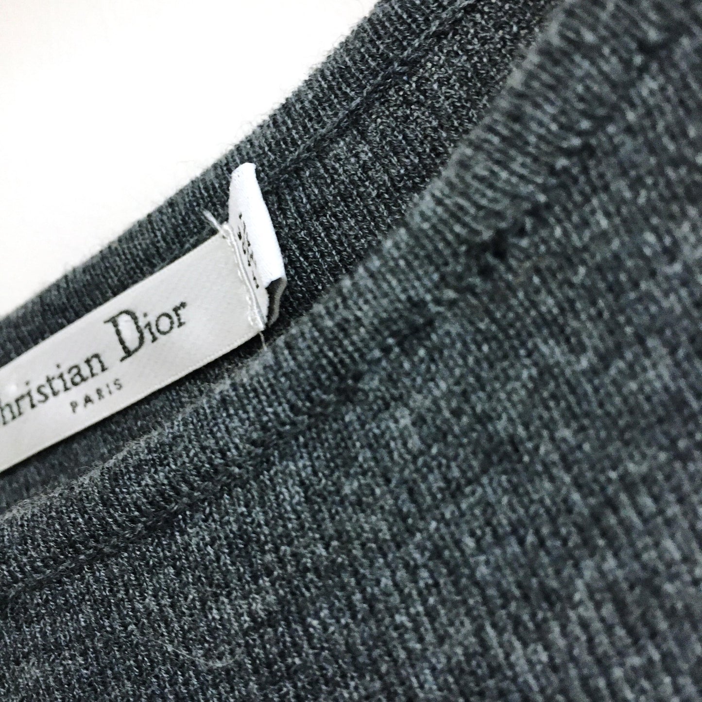 Christian Dior cashmere-silk peplum hem crewneck sweater - size 10 US