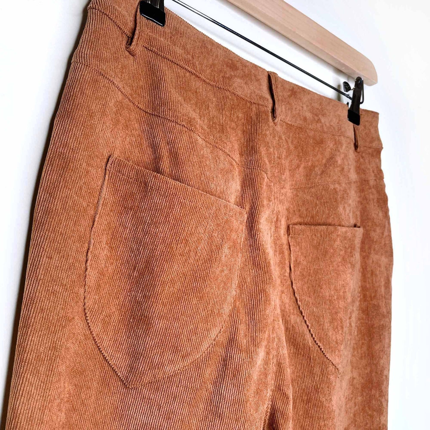 cider brown high rise corduroy flare pants - size small