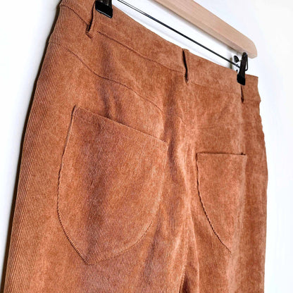 cider brown high rise corduroy flare pants - size small